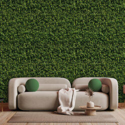 Artificial Green Hedge Leaf Wallpaper | Leaves 001 Wallpaper