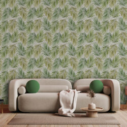 Light Green Botanical Palm Frond Wallpaper | Leaves 023 Wallpaper