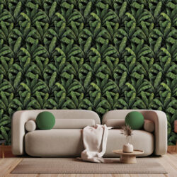 Emerald Green Large Leaf Jungle Wallpaper | Leaves 027 Wallpaper