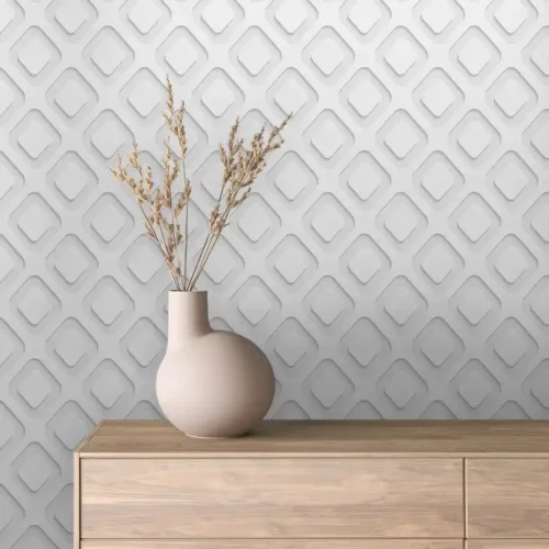 Light Grey 3D Lattice Geometric Feature Wall Wallpaper | 3D Wallpaper ...