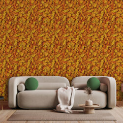 Golden Fall Leaf Pattern Wallpaper | Leaves 047 Wallpaper