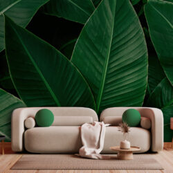Dark Green Tropical Banana Leaf Wallpaper | Leaves 071 Wallpaper