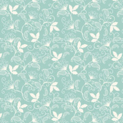 Soft Teal Floral Vine Pattern Wallpaper | Floral 004
