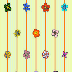 Retro Flower Stripe Pattern Wallpaper | Floral 015