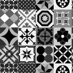 Monochrome Geometric Patchwork Tile Wallpaper | Tile 022
