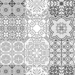 Soft Grey Vintage Tile Patchwork Wallpaper | Tile 024