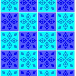 Blue Geometric Tile Pattern Wallpaper | Tile 027