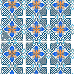 Blue Mediterranean Ceramic Tile Wallpaper | Tile 028