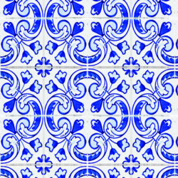 Ornamental Blue and White Tile Wallpaper | Tile 029