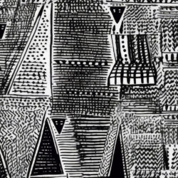 Abstract Tribal Triangle Pattern Wallpaper | Geometric Black 003