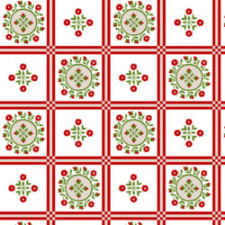 Rustic Red Floral Farmhouse Tile Wallpaper | Tile 038