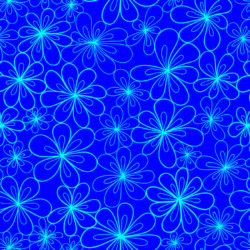 Electric Blue Floral Outline | Floral 038