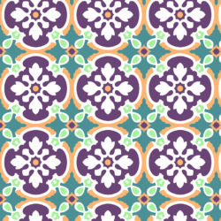 Mediterranean Purple & Teal Decorative Tile Wallpaper | Tile 042