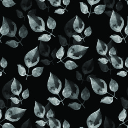Charcoal Watercolour Leaf Pattern | Floral 055