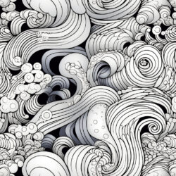 Organic Swirl Pattern Wallpaper | Geometric Black 007