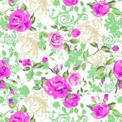 Vibrant Pink Garden Scroll Floral | Floral 121