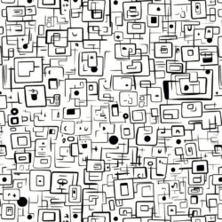 Mid-Century Geometric Line Wallpaper | Geometric Black 014