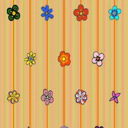Retro Floral Stripe Pattern Wallpaper | Floral 162