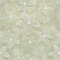 Elegant Beige Embossed Floral Wallpaper | Floral 185