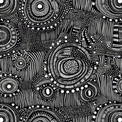 African Dot Pattern Black Wallpaper | Geometric Black 020