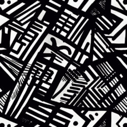 Abstract Brushstroke Pattern Wallpaper | Geometric Black 026
