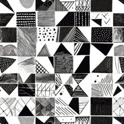 Abstract Geometric Tile Pattern Wallpaper | Geometric Black 032
