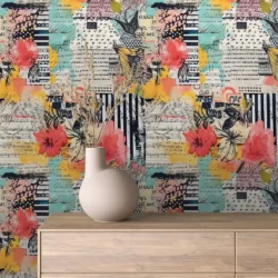 Botanical Vintage Collage Wallpaper | Collage 016